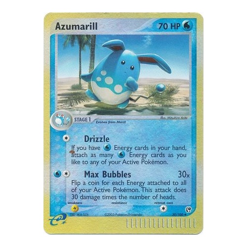 Azumarill 30/100 EX Sandstorm Reverse Holo Uncommon Pokemon Card NEAR MINT TCG