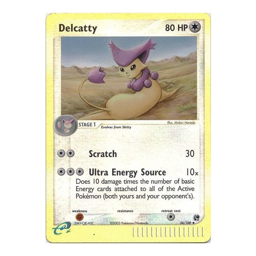 Delcatty 34/100 EX Sandstorm Reverse Holo Uncommon Pokemon Card NEAR MINT TCG