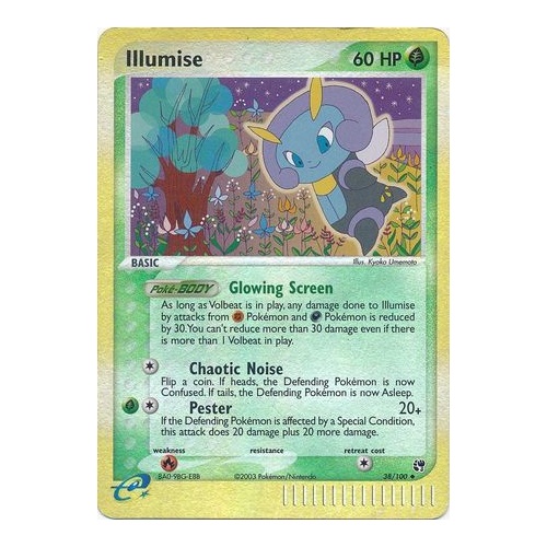 Illumise 38/100 EX Sandstorm Reverse Holo Uncommon Pokemon Card NEAR MINT TCG