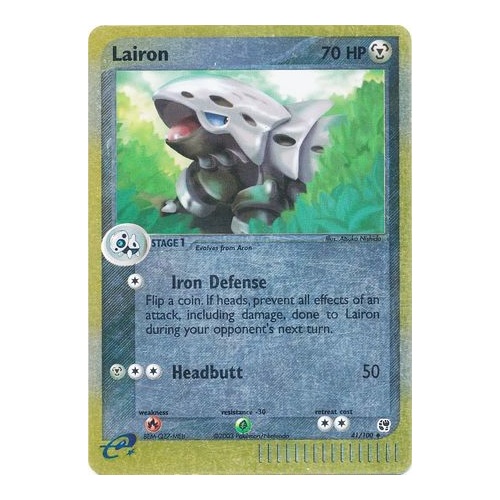 Lairon 41/100 EX Sandstorm Reverse Holo Uncommon Pokemon Card NEAR MINT TCG