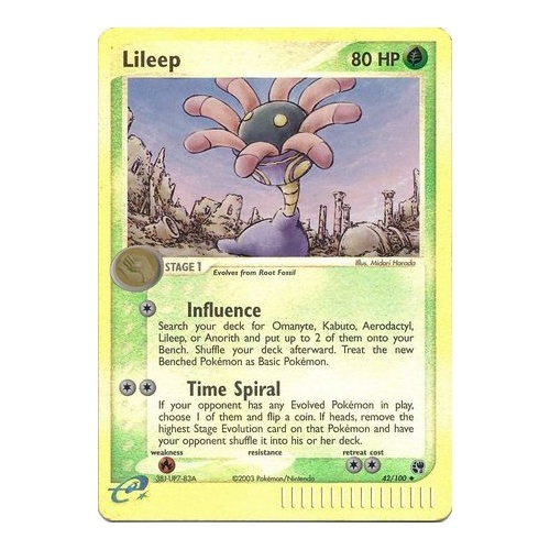Lileep 42/100 EX Sandstorm Reverse Holo Uncommon Pokemon Card NEAR MINT TCG