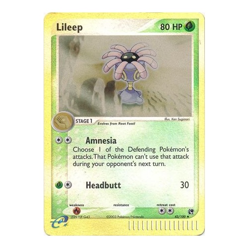 Lileep 43/100 EX Sandstorm Reverse Holo Uncommon Pokemon Card NEAR MINT TCG