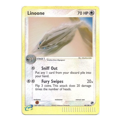 Linoone 44/100 EX Sandstorm Reverse Holo Uncommon Pokemon Card NEAR MINT TCG