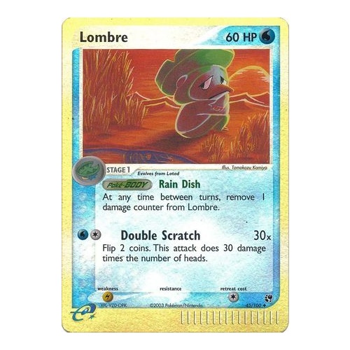 Lombre 45/100 EX Sandstorm Reverse Holo Uncommon Pokemon Card NEAR MINT TCG