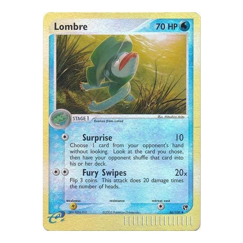 Lombre 46/100 EX Sandstorm Reverse Holo Uncommon Pokemon Card NEAR MINT TCG
