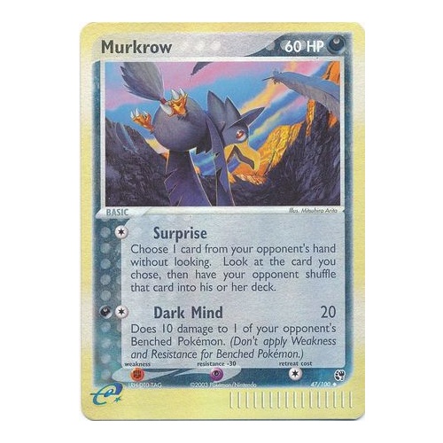 Murkrow 47/100 EX Sandstorm Reverse Holo Uncommon Pokemon Card NEAR MINT TCG