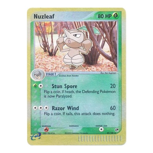 Nuzleaf 49/100 EX Sandstorm Reverse Holo Uncommon Pokemon Card NEAR MINT TCG