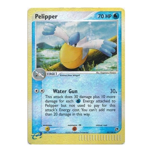Pelipper 50/100 EX Sandstorm Reverse Holo Uncommon Pokemon Card NEAR MINT TCG
