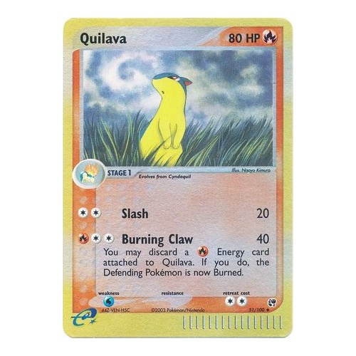 Quilava 51/100 EX Sandstorm Reverse Holo Uncommon Pokemon Card NEAR MINT TCG