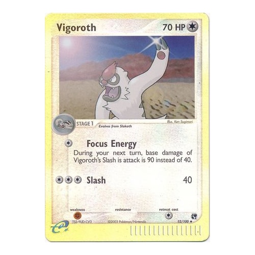 Vigoroth 52/100 EX Sandstorm Reverse Holo Uncommon Pokemon Card NEAR MINT TCG