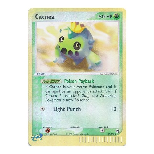 Cacnea 57/100 EX Sandstorm Reverse Holo Common Pokemon Card NEAR MINT TCG