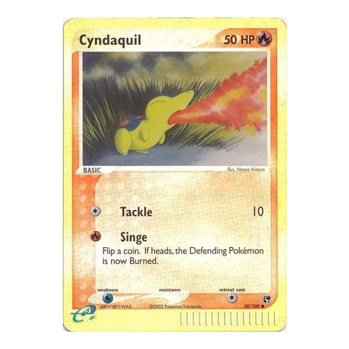Cyndaquil 59/100 EX Sandstorm Reverse Holo Common Pokemon Card NEAR MINT TCG