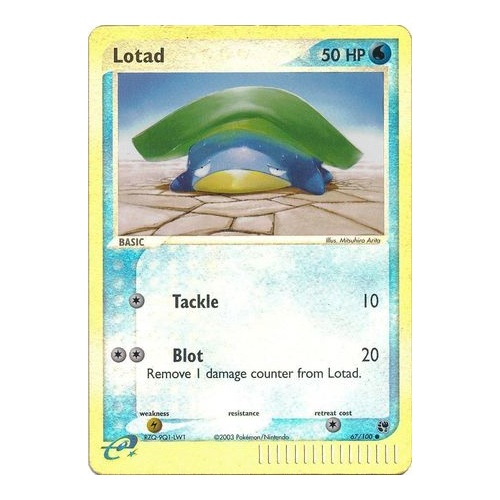 Lotad 67/100 EX Sandstorm Reverse Holo Common Pokemon Card NEAR MINT TCG