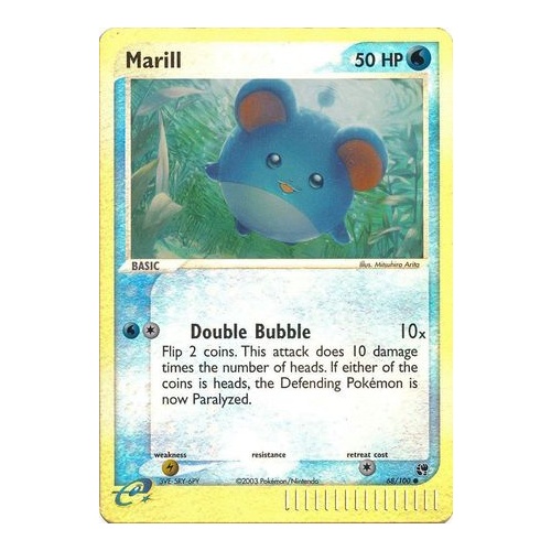 Marill 68/100 EX Sandstorm Reverse Holo Common Pokemon Card NEAR MINT TCG
