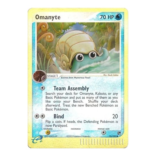 Omanyte 70/100 EX Sandstorm Reverse Holo Common Pokemon Card NEAR MINT TCG