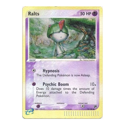 Ralts 74/100 EX Sandstorm Reverse Holo Common Pokemon Card NEAR MINT TCG