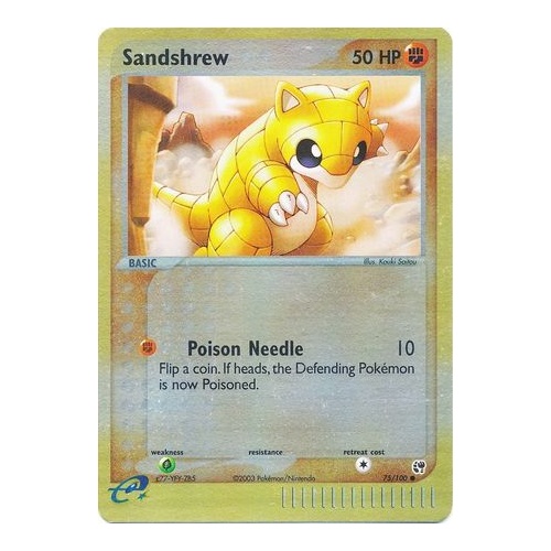 Sandshrew 75/100 EX Sandstorm Reverse Holo Common Pokemon Card NEAR MINT TCG