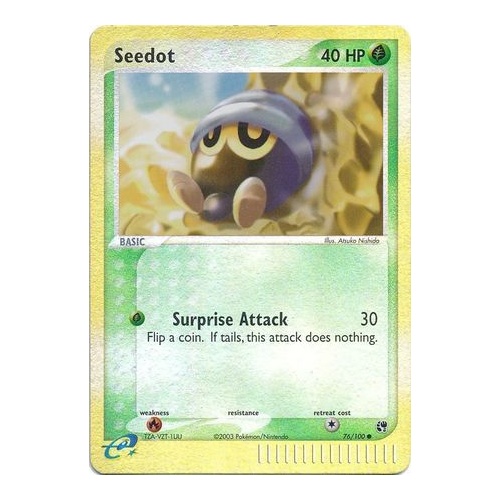 Seedot 76/100 EX Sandstorm Reverse Holo Common Pokemon Card NEAR MINT TCG