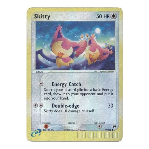 Skitty 79/100 EX Sandstorm Reverse Holo Common Pokemon Card NEAR MINT TCG