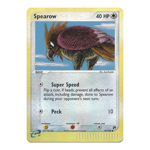 Spearow 81/100 EX Sandstorm Reverse Holo Common Pokemon Card NEAR MINT TCG