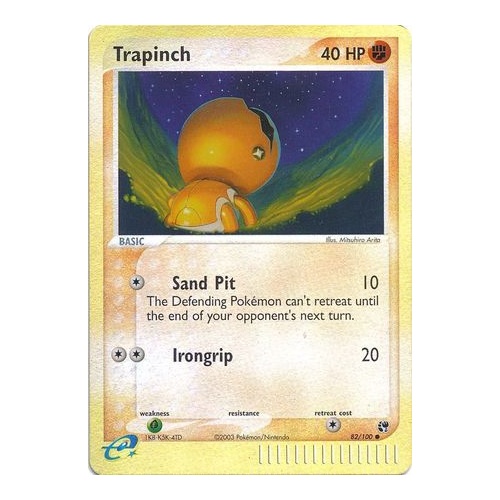 Trapinch 82/100 EX Sandstorm Reverse Holo Common Pokemon Card NEAR MINT TCG