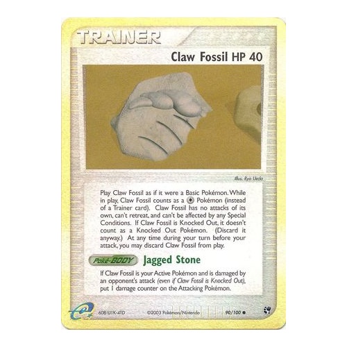 Claw Fossil 90/100 EX Sandstorm Reverse Holo Common Trainer Pokemon Card NEAR MINT TCG
