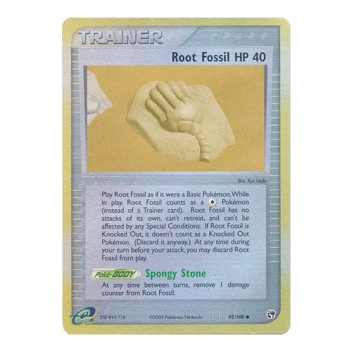 Root Fossil 92/100 EX Sandstorm Reverse Holo Common Trainer Pokemon Card NEAR MINT TCG