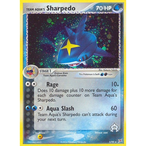 Team Aqua's Sharpedo 5/95 EX Team Magma vs Team Aqua Holo Rare Pokemon Card NEAR MINT TCG