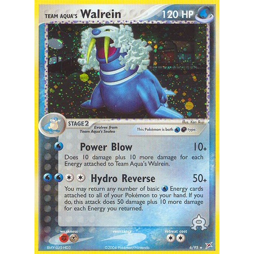 Team Aqua's Walrein 6/95 EX Team Magma vs Team Aqua Holo Rare Pokemon Card NEAR MINT TCG