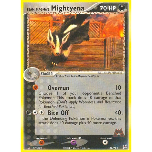 Team Magma's Mightyena 21/95 EX Team Magma vs Team Aqua Rare Pokemon Card NEAR MINT TCG