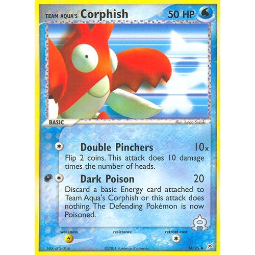 Team Aqua's Corphish 26/95 EX Team Magma vs Team Aqua Uncommon Pokemon Card NEAR MINT TCG