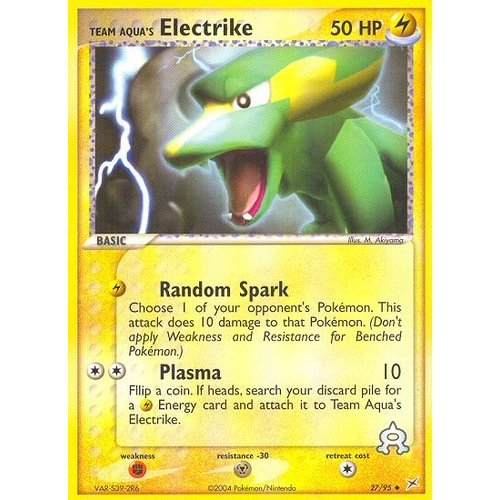 Team Aqua's Electrike 27/95 EX Team Magma vs Team Aqua Uncommon Pokemon Card NEAR MINT TCG