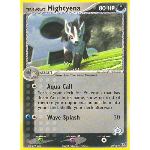 Team Aqua's Mightyena 30/95 EX Team Magma vs Team Aqua Uncommon Pokemon Card NEAR MINT TCG