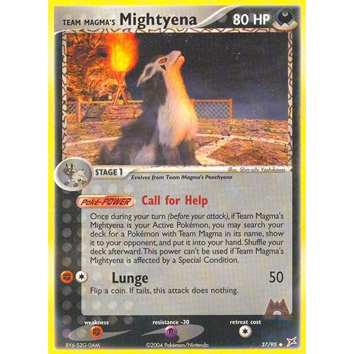Team Magma's Mightyena 37/95 EX Team Magma vs Team Aqua Uncommon Pokemon Card NEAR MINT TCG