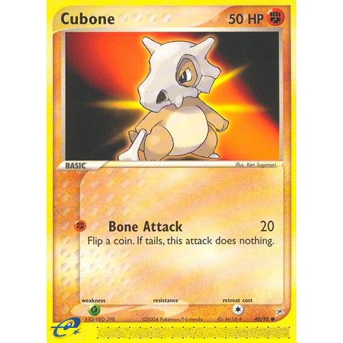 Cubone 40/95 EX Team Magma vs Team Aqua Common Pokemon Card NEAR MINT TCG