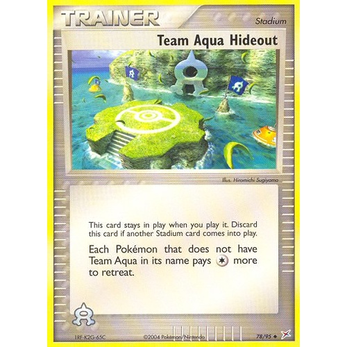 Team Aqua Hideout 78/95 EX Team Magma vs Team Aqua Uncommon Trainer Pokemon Card NEAR MINT TCG