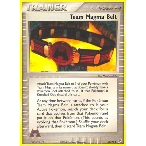 Team Magma Belt 81/95 EX Team Magma vs Team Aqua Uncommon Trainer Pokemon Card NEAR MINT TCG