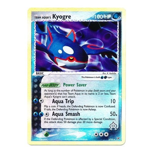 Team Aqua's Kyogre 3/95 EX Team Magma vs Team Aqua Reverse Holo Rare Pokemon Card NEAR MINT TCG