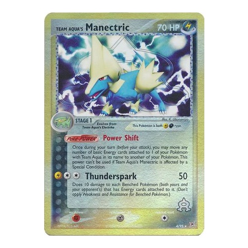 Team Aqua's Manectric 4/95 EX Team Magma vs Team Aqua Reverse Holo Rare Pokemon Card NEAR MINT TCG
