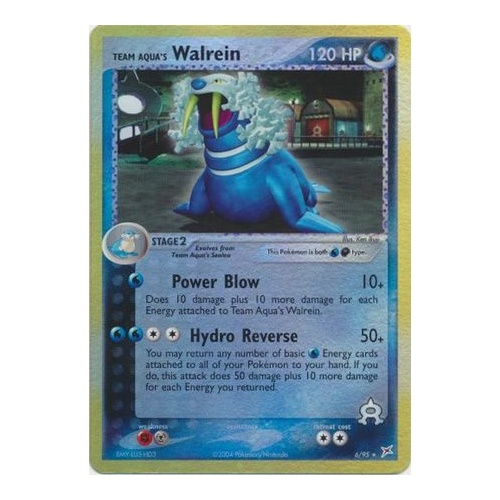 Team Aqua's Walrein 6/95 EX Team Magma vs Team Aqua Reverse Holo Rare Pokemon Card NEAR MINT TCG