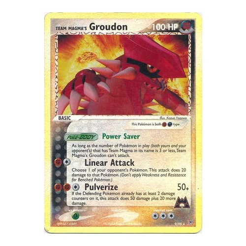 Team Magma's Groudon 9/95 EX Team Magma vs Team Aqua Reverse Holo Rare Pokemon Card NEAR MINT TCG