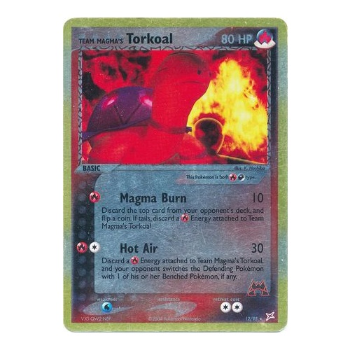 Team Magma's Torkoal 12/95 EX Team Magma vs Team Aqua Reverse Holo Rare Pokemon Card NEAR MINT TCG
