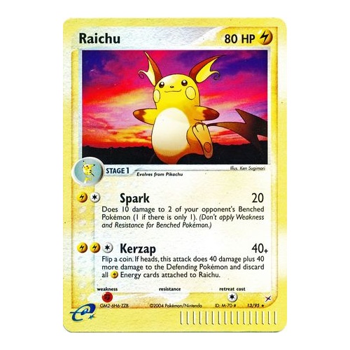 Raichu 13/95 EX Team Magma vs Team Aqua Reverse Holo Rare Pokemon Card NEAR MINT TCG
