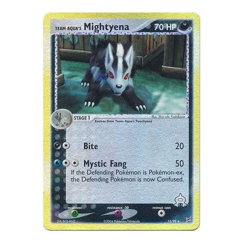 Team Aqua's Mightyena 15/95 EX Team Magma vs Team Aqua Reverse Holo Rare Pokemon Card NEAR MINT TCG