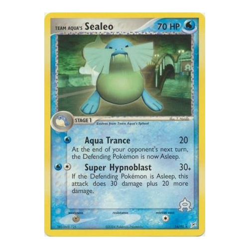 Team Aqua's Sealeo 16/95 EX Team Magma vs Team Aqua Reverse Holo Rare Pokemon Card NEAR MINT TCG