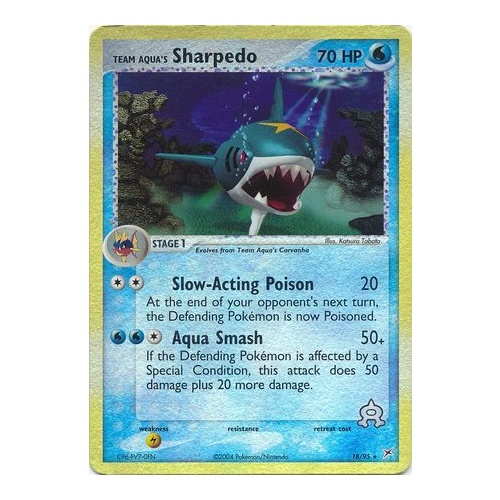 Team Aqua's Sharpedo 18/95 EX Team Magma vs Team Aqua Reverse Holo Rare Pokemon Card NEAR MINT TCG