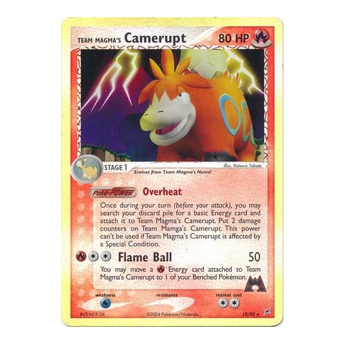 Team Magma's Camerupt 19/95 EX Team Magma vs Team Aqua Reverse Holo Rare Pokemon Card NEAR MINT TCG