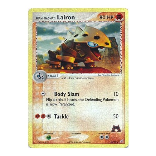 Team Magma's Lairon 20/95 EX Team Magma vs Team Aqua Reverse Holo Rare Pokemon Card NEAR MINT TCG