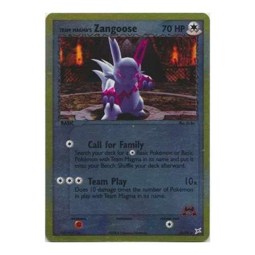 Team Magma's Zangoose 23/95 EX Team Magma vs Team Aqua Reverse Holo Rare Pokemon Card NEAR MINT TCG
