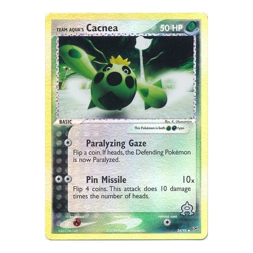 Team Aqua's Cacnea 24/95 EX Team Magma vs Team Aqua Reverse Holo Uncommon Pokemon Card NEAR MINT TCG